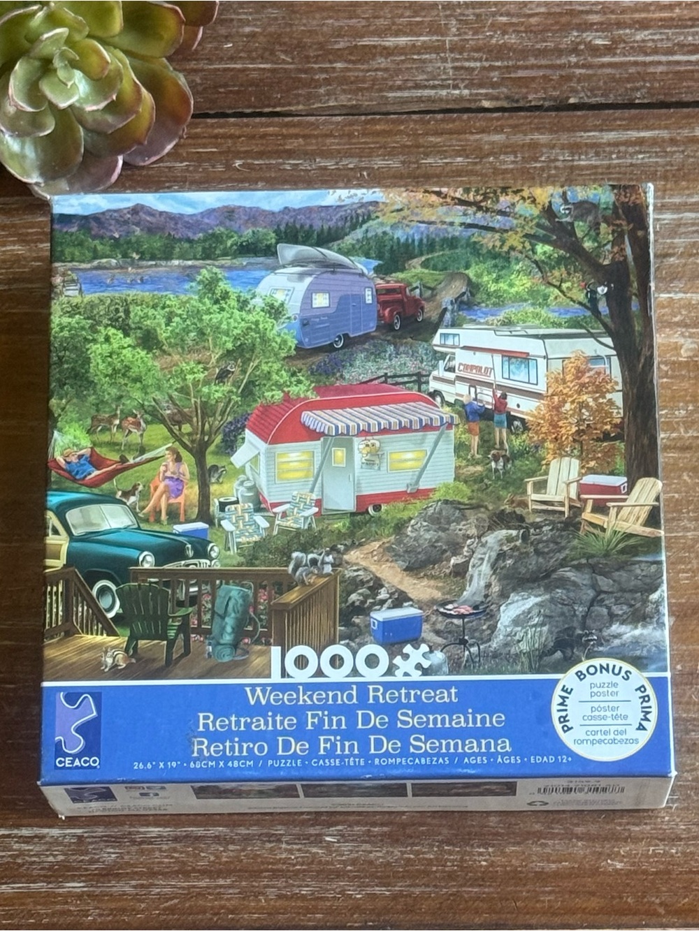 Weekend Retreat 1000-Piece Jigsaw Puzzle - Vintage Camping Scene